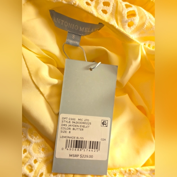 NWT Antonio MelaniJayden Eyelet Sweetheart Neckline A-Line Midi Dress 8 - Picture 8 of 11